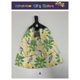 Crochet Top Hand Towel / Tea Towel - Yellow Crested Cockatoo Crochet Top Hand Towel / Tea Towel - Yellow Crested Cockatoo